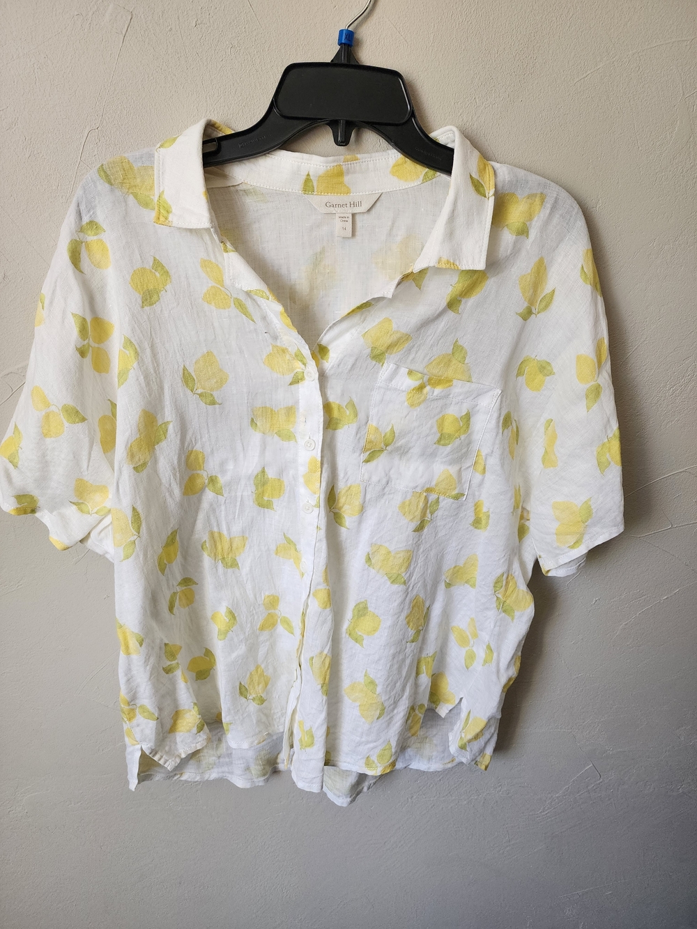 Garnet Hill Linen Lemon Print 🍋